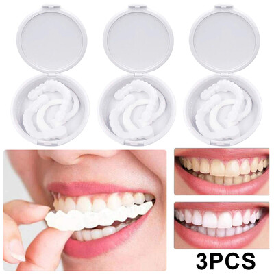Perfect Fit Zobu balināšana Viltus zobu pārklājums Uzspiežams uz silikona Smile Finieri zobi Augšējie skaistumkopšanas rīki Kosmētiskie zobi Bezmaksas piegāde