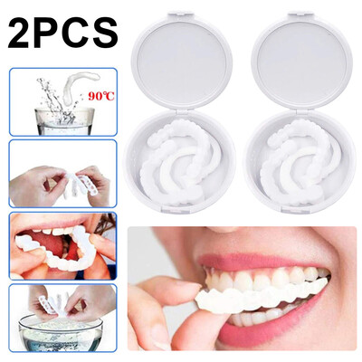 Perfect Fit Zobu balināšana Viltus zobu pārklājums Uzspiežams uz silikona Smile Finieri zobi Augšējie skaistumkopšanas rīki Kosmētiskie zobi Bezmaksas piegāde