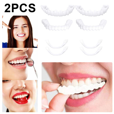 Perfect Fit Zobu balināšana Viltus zobu pārklājums Uzspiežams uz silikona Smile Finieri zobi Augšējie skaistumkopšanas rīki Kosmētiskie zobi Bezmaksas piegāde