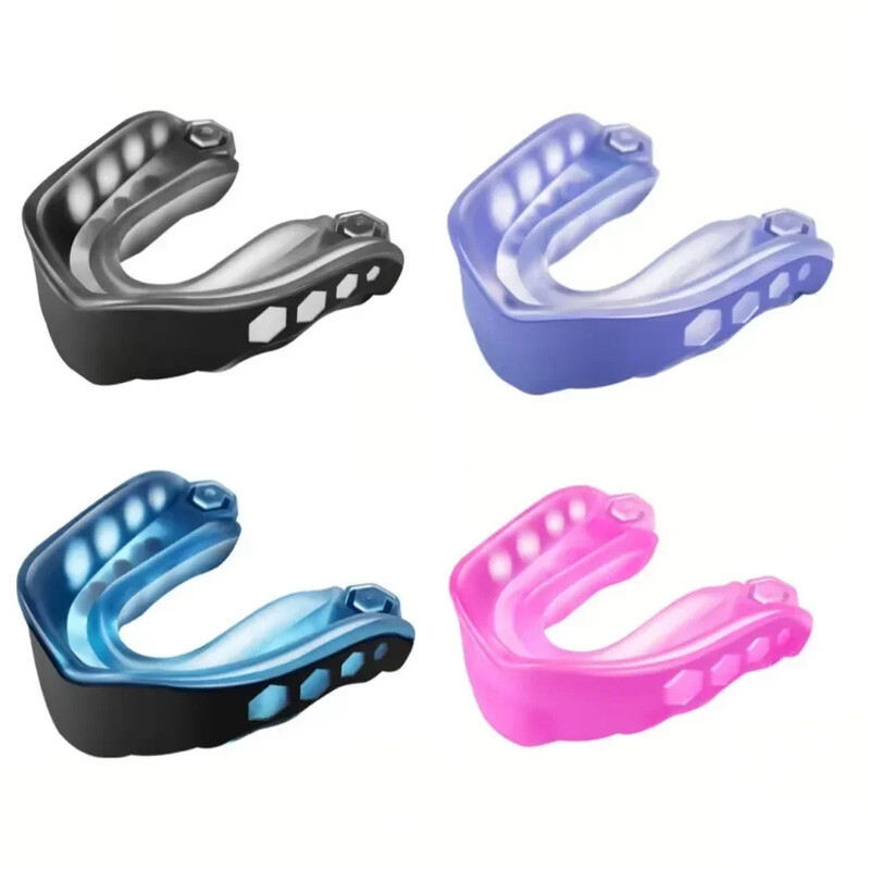 1 set Protecție bucală pentru sport profesională, armură pentru dinți pentru a proteja bretele pentru adulți, protecție moale pentru gură, protecție anti-sforăit pentru box