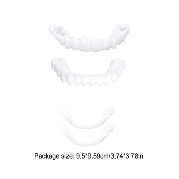 2 ζεύγη Smile Whitening Teeth Snap Cap οδοντοστοιχία Φροντίδα λεύκανσης Εναλλακτικά Smile Snap Tooth Τέλεια ψεύτικα δόντια για άνδρες και γυναίκες