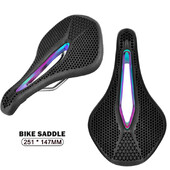 Velosipēda 3D drukāts sēdeklis īpaši viegls dobs oglekļa šķiedras ceļa kalnu velosipēda neilona spilvens, ērts 3D MTB sēdeklis