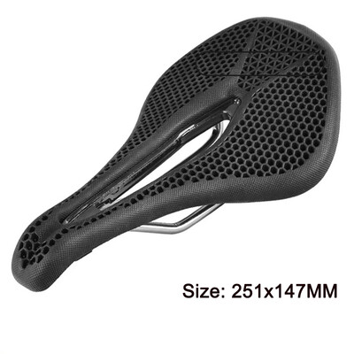 Velosipēda 3D drukāts sēdeklis īpaši viegls dobs oglekļa šķiedras ceļa kalnu velosipēda neilona spilvens, ērts 3D MTB sēdeklis