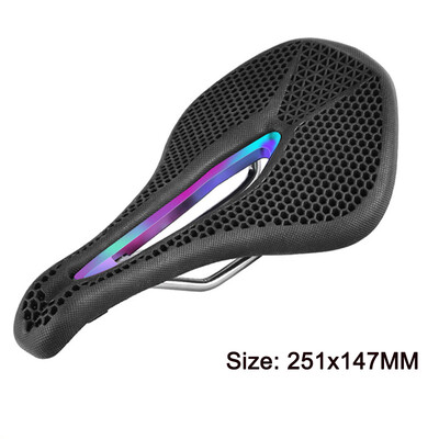 Velosipēda 3D drukāts sēdeklis īpaši viegls dobs oglekļa šķiedras ceļa kalnu velosipēda neilona spilvens, ērts 3D MTB sēdeklis