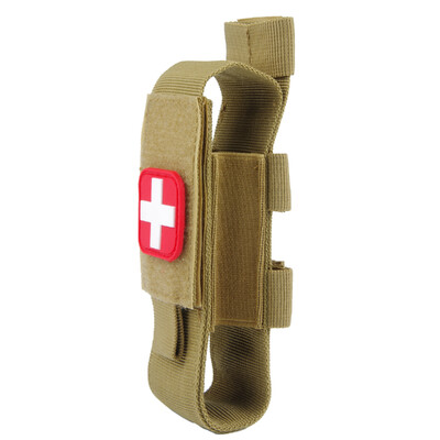 Pisică tactică de prim-ajutor, din nailon, husă pentru garou, cu un singur pistol, husă, cuțit de vânătoare, toc, pachete de foarfece medicale, lanternă