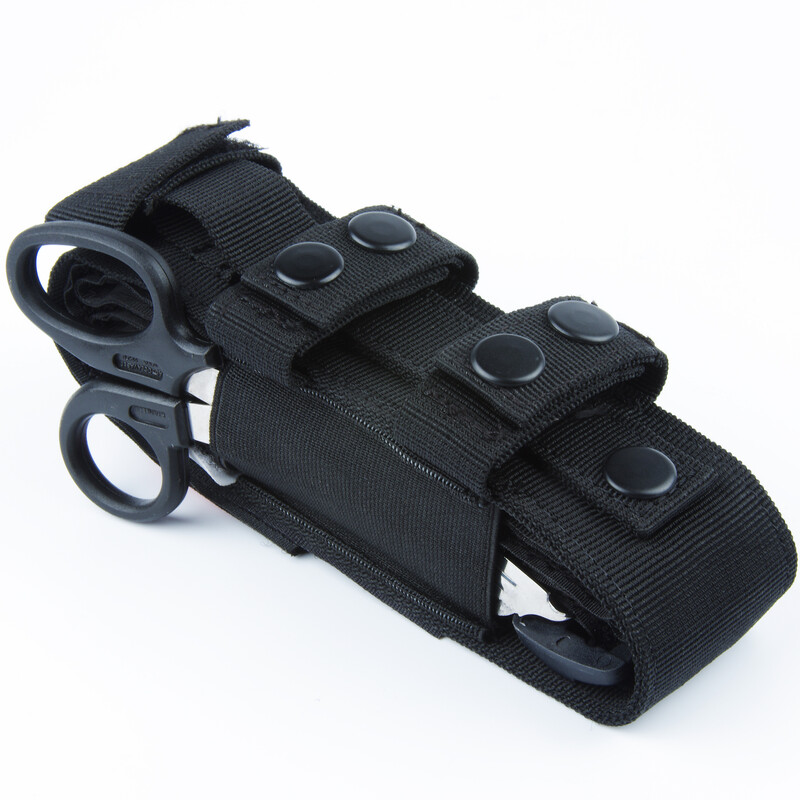 Pisică tactică de prim-ajutor, din nailon, husă pentru garou, cu un singur pistol, husă, cuțit de vânătoare, toc, pachete de foarfece medicale, lanternă