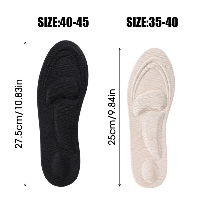 Branțuri de masaj tăiabile 4D Ameliorează durerea Tampoane moale din spumă cu memorie pentru pantofi Suport pentru arc Inserții de pernă pentru picioare, respirabile, anti-miros