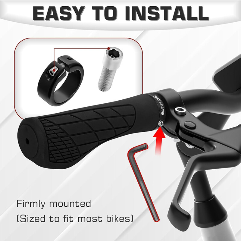 BUCKLOS Mânere pentru ghidon MTB Ergonomic, confortabil, pentru bicicletă de munte, Mânere Lokc pentru bicicletă, din cauciuc moale, pentru ghidon, Accesorii pentru biciclete