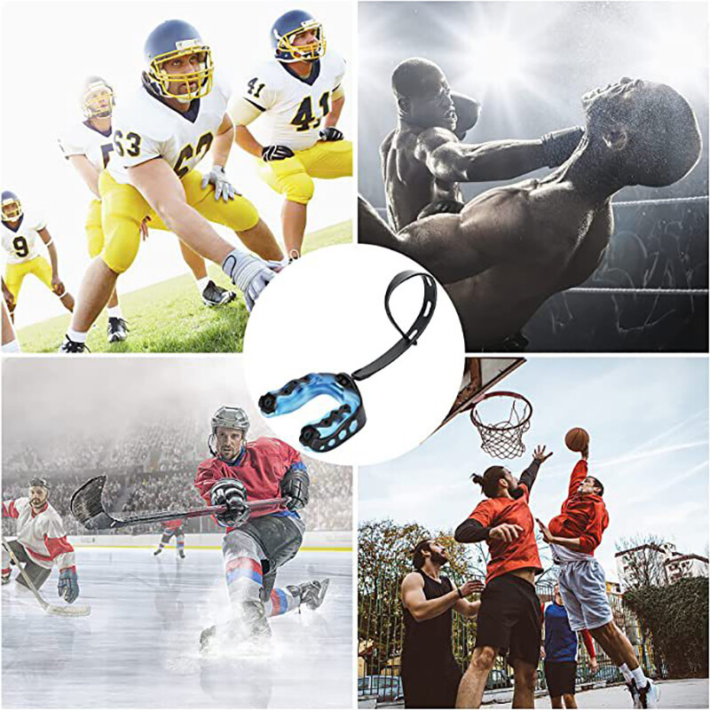 Apărător de gură Fotbal Cu protecție pentru buze Apărător pentru gură cu cureaua Protector pentru gură Baschet Karate Rugby Box Accesorii