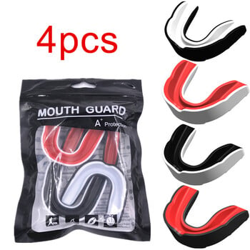 4 τμχ Mouth Guard Boxing Gum Shield MMA Martial Arts Mouth Guard Sports Mouthguard for Football Wrestling Hockey Lacrosse Boxing