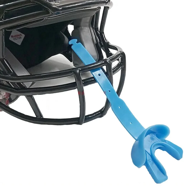 1vnt Futbolo burnos apsauga su styginėmis regbio TPR burnos apsauga dviguba apsauga su burnos apsaugos dėklu Sportinė apsauginė įranga