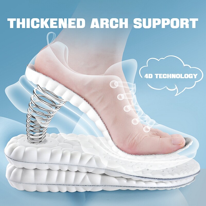 1 pereche 4D moale fasciită plantară branț Pantofi branțuri pentru picioare Suport arc Inserții ortopedice Tampoane sport cu absorbție a șocurilor