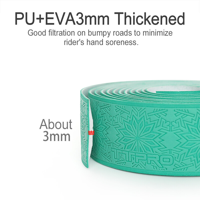 Bandă de bicicletă TTPRO cu model de fulgi de zăpadă anti schi pentru bicicletă de drum cu pietriș Banda moale anti-vibrație pentru ghidon