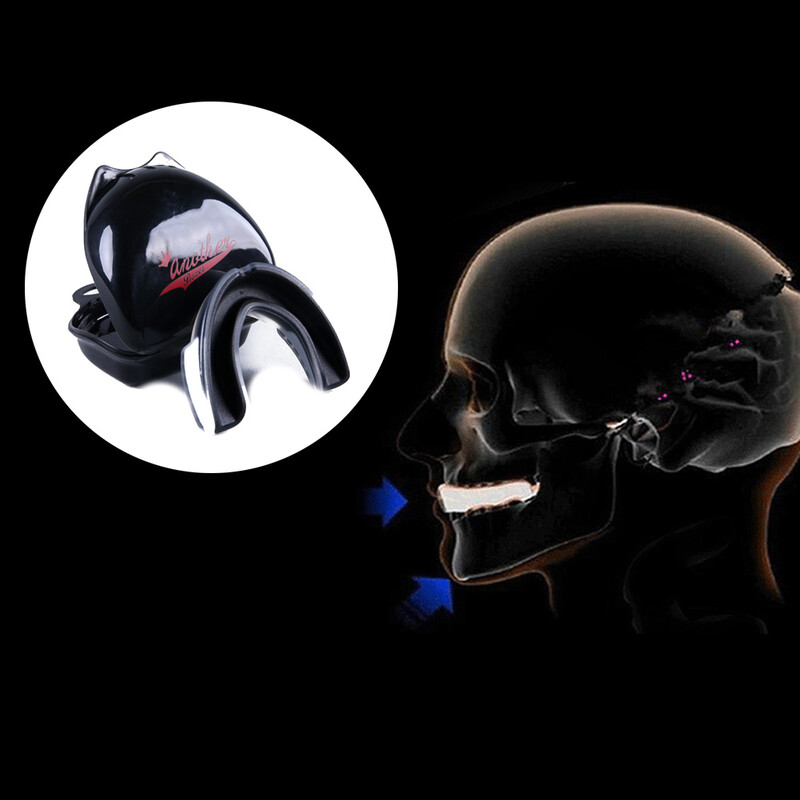 1vnt vaikų / suaugusiųjų bokso dantenų skydas, burnos apsauga MMA regbio krepšinio futbolo futbolo kandiklis lūpų dantų breketai su laikymo dėžute