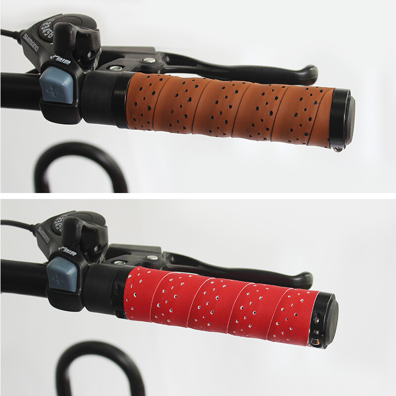 PCycling Mânere de bicicletă Punch PU Confortabil anti-alunecare Absorbție de umiditate Bandă de ghidon MTB Bicicletă de drum Piese de ciclism ultraușoare