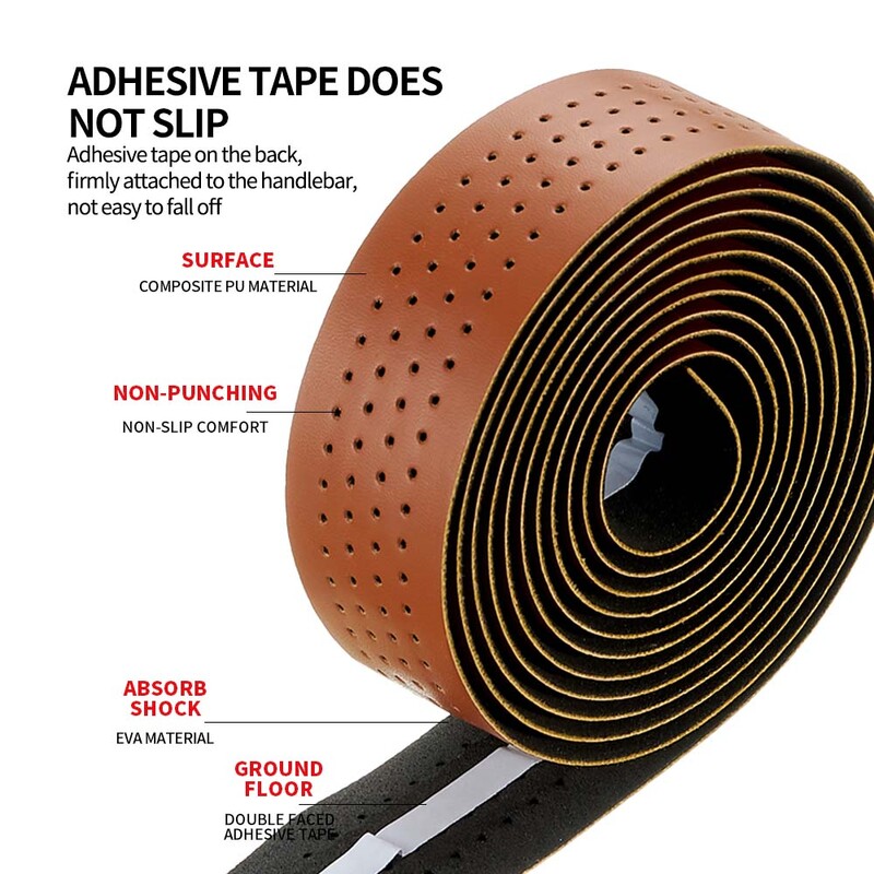 MOTSUV Bandă pentru ghidon de bicicletă Anti-vibrație PU EVA îndoită Ciclism Benzi pentru bicicletă de drum Curse Respirabilă Anti-alunecare Mâner înveliș pentru centură
