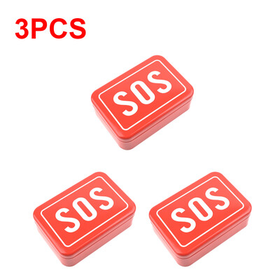 1-5 tk SOS Tin ravimite pillide säilituskasti kaanega konteiner välitingimustes ellujäämise varustuse komplektide jaoks Esmaabi pillikarbi matkavarustus