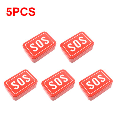 1-5 tk SOS Tin ravimite pillide säilituskasti kaanega konteiner välitingimustes ellujäämise varustuse komplektide jaoks Esmaabi pillikarbi matkavarustus