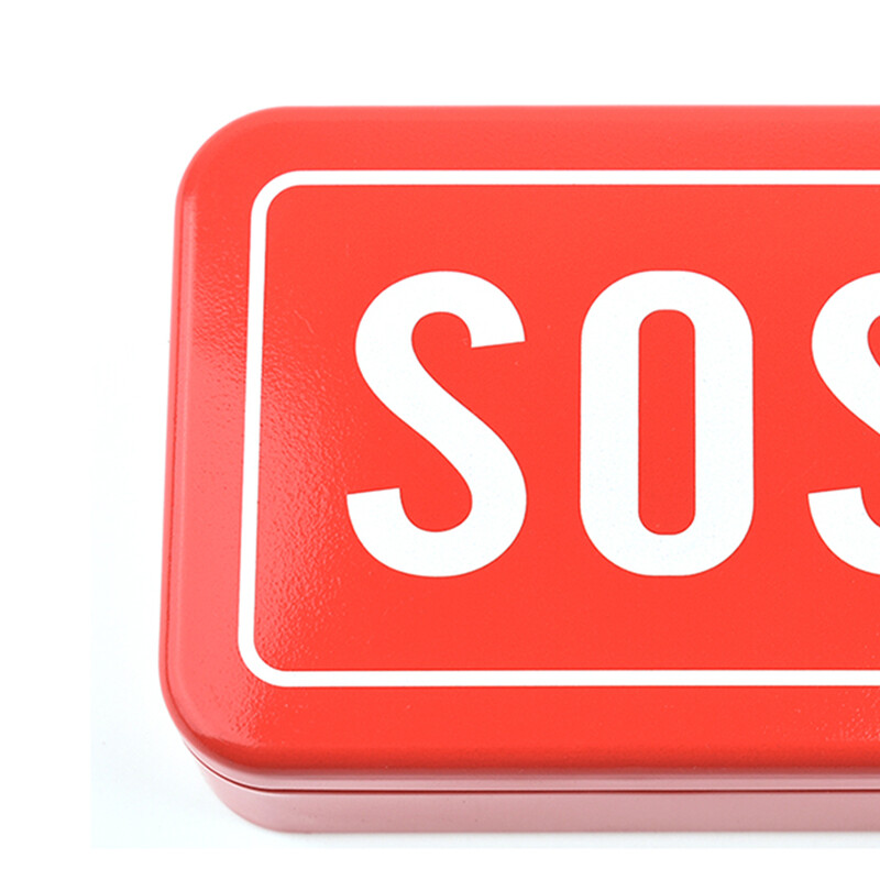 1–5 gab SOS skārda zāļu tablešu uzglabāšanas futrāļa vāka konteiners izdzīvošanas rīku komplektiem ārā, pirmās palīdzības tablešu kastes kempinga aprīkojums