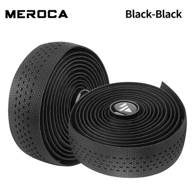 Bandă de ghidon pentru bicicletă de șosea MEROCA cu dop de 2 bare Bandă de ghidon anti-alunecare din silicon, potrivită pentru bicicleta de șosea