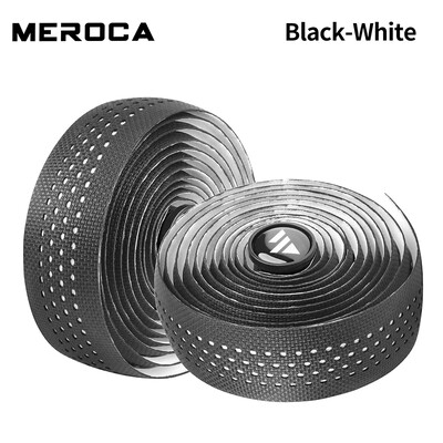 Bandă de ghidon pentru bicicletă de șosea MEROCA cu dop de 2 bare Bandă de ghidon anti-alunecare din silicon, potrivită pentru bicicleta de șosea