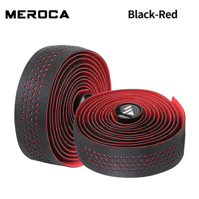 Bandă de ghidon pentru bicicletă de șosea MEROCA cu dop de 2 bare Bandă de ghidon anti-alunecare din silicon, potrivită pentru bicicleta de șosea