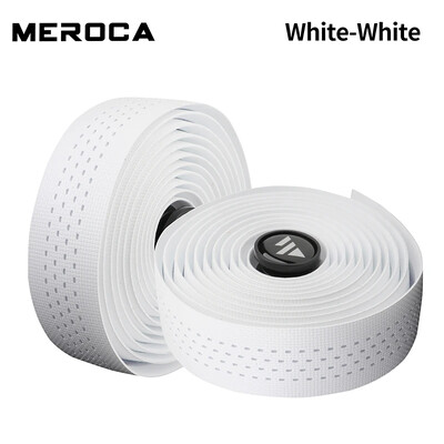 Bandă de ghidon pentru bicicletă de șosea MEROCA cu dop de 2 bare Bandă de ghidon anti-alunecare din silicon, potrivită pentru bicicleta de șosea