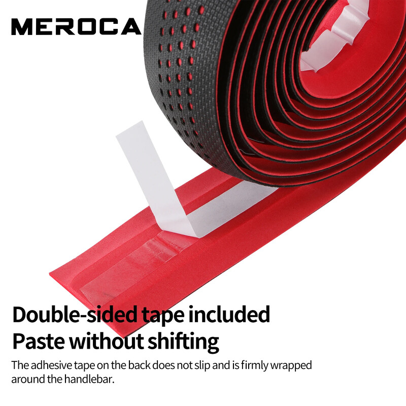 Bandă de ghidon pentru bicicletă de șosea MEROCA cu dop de 2 bare Bandă de ghidon anti-alunecare din silicon, potrivită pentru bicicleta de șosea