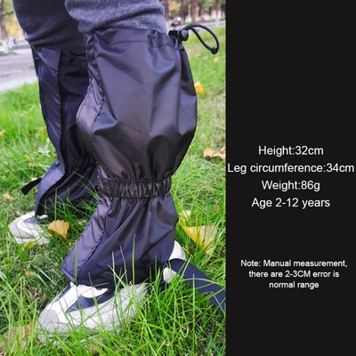 1 pāris ūdensnecaurlaidīgas āra slēpošanas getras bērniem pārgājieniem, braukšanai ar velosipēdu, kāpšanai, medībām, legingiem, getras ziemas kāju potīšu sildīšanai