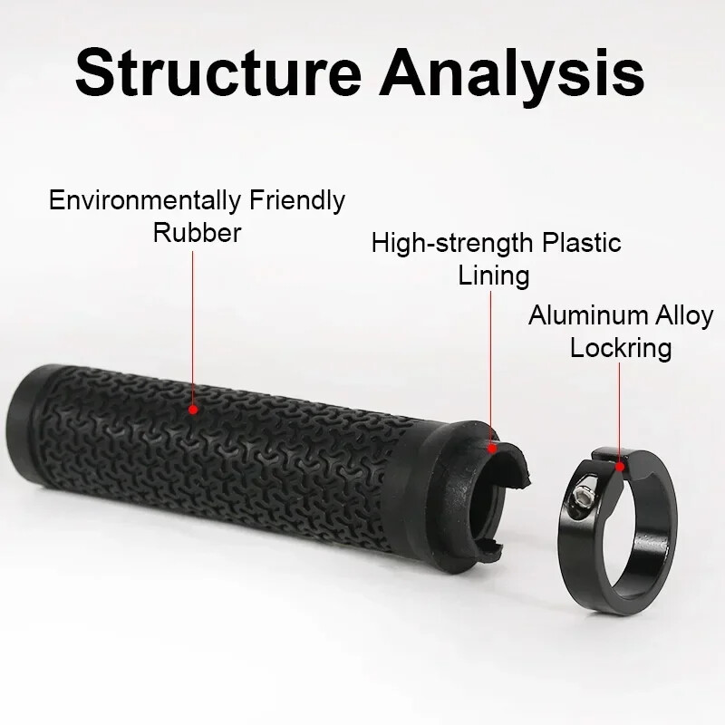 BUCKLOS Ručke za bicikle, zaključavanje na MTB rukohvatima, ručke za amortizaciju udaraca, ručke za bicikle, neklizajuće, ručke za brdske bicikle, meke MTB manžete