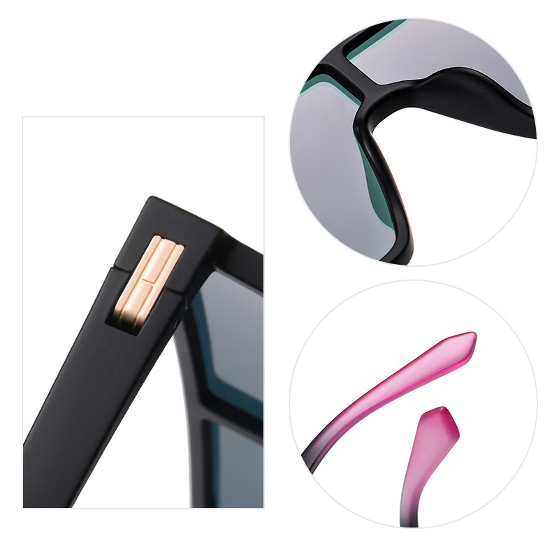 Zīmols Designer Vintage Retro Vīriešu saulesbrilles TR90 Modes Sports Polarized UV400 Lens Brilles Vīriešu saulesbrilles Sievietēm 7543