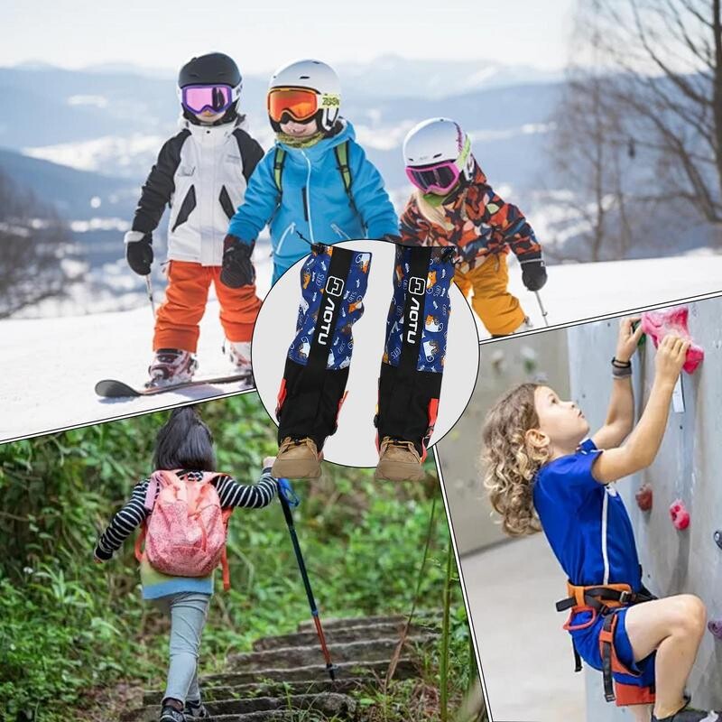 Āra ūdensnecaurlaidīgs sniega getras Regulējams bērnu sniega kāju pārsegs Ūdensnecaurlaidīgi zābaku getras pārgājieniem Medībām pastaigu slēpošanai