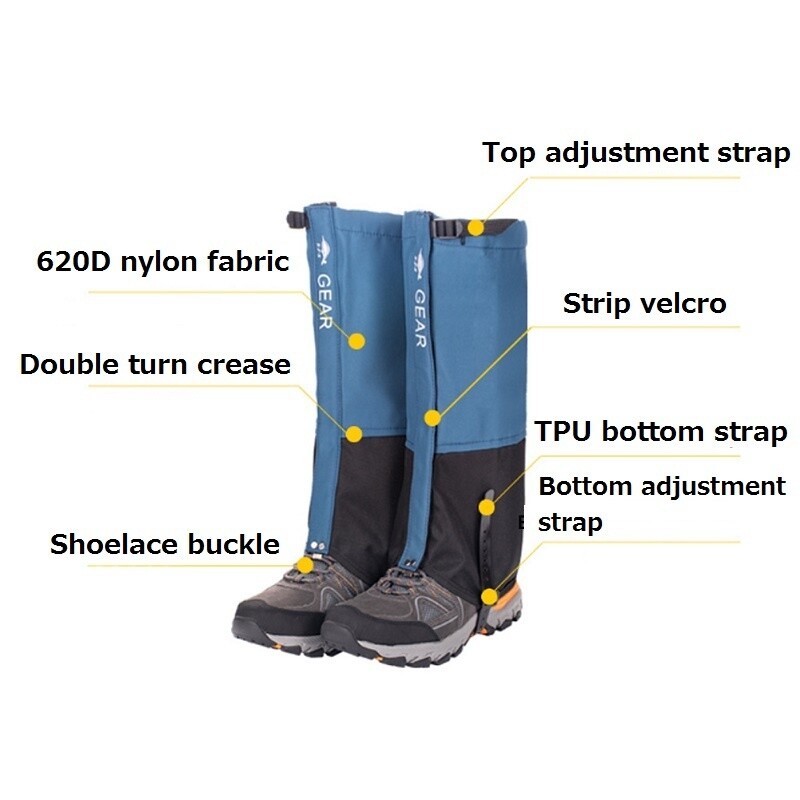 Ūdensizturīgi sniega kāju getras āra zābaku legingi apavi siltāks pārvalks pārgājieniem kāpšanai slēpošanai medīšanai tuksneša kāju aizsardzība