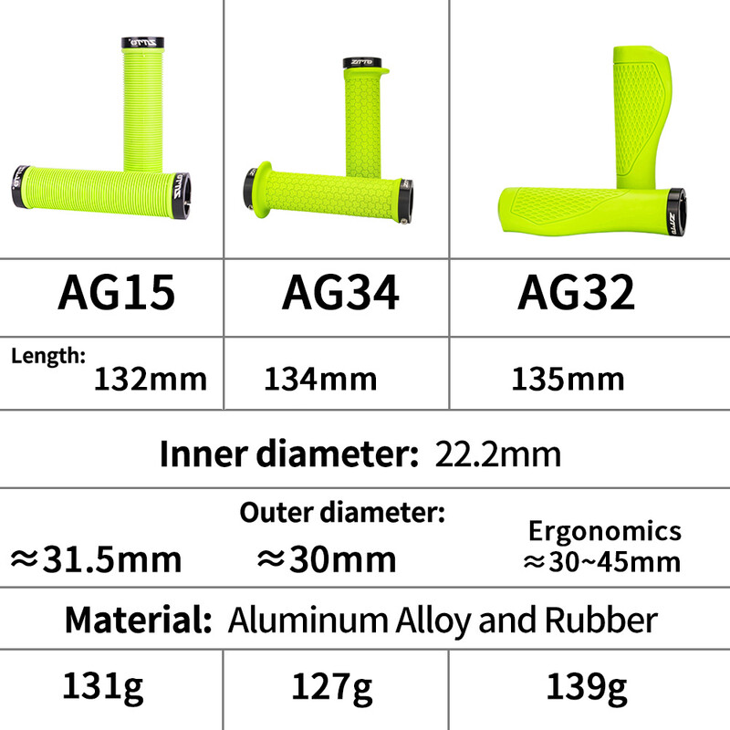 ZTTO MTB Dual Lock Grips Augstas kvalitātes mīkstas gumijas neslīdošs stūres rokturis, pievelciet bloķēšanu AG32 AG15 AG34 kalnu velosipēda ergonomika