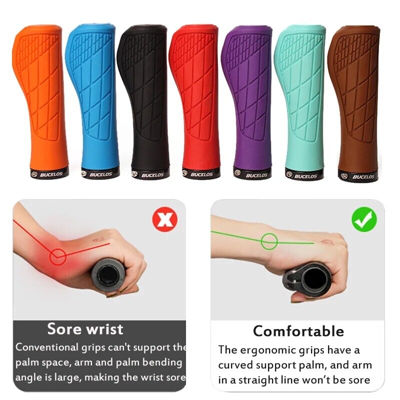 BUCKLOS Ručke za upravljač bicikla Gumene ručke za ručke bicikla Ručke za šipke za amortizaciju udaraca MTB manžetne koje se mogu zaključati Dodaci za biciklizam
