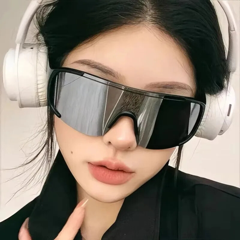 Liela izmēra Square Shield sporta saulesbrilles sievietēm vīriešiem Luksusa zīmola vintage vēja necaurlaidīgas saulesbrilles sievietēm āra brillēm