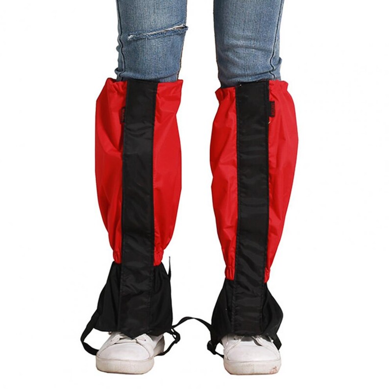 1 pāris ūdensnecaurlaidīgas sniega zābaku kāju getras, nodilumizturīgas, regulējamas vīriešu sieviešu zābaku getras Kāju aizsargi kempinga pārgājieniem