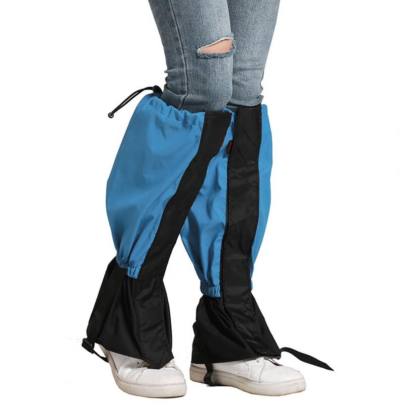 1 pāris ūdensnecaurlaidīgas sniega zābaku kāju getras, nodilumizturīgas, regulējamas vīriešu sieviešu zābaku getras Kāju aizsargi kempinga pārgājieniem