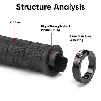 Χειρολαβές BUCKLOS Διπλή κλειδαριά για λαβή ποδηλάτου βουνού Άνετη απορρόφηση κραδασμών MTB μανσέτες Αντιολισθητικές λαβές ποδηλάτου