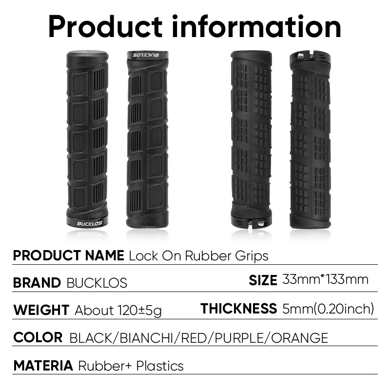 Rukoväte na riadidlá bicykla BUCKLOS s dvojitým zámkom na horský bicykel, pohodlné tlmenie nárazov, manžety na MTB, protisklzové rukoväte na bicykli
