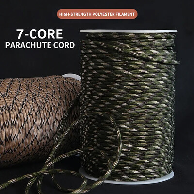 7 serdeņi 550 Paracord vads 5 8 16 31 m, diametrs 4 mm, izdzīvošanai āra kempingā.