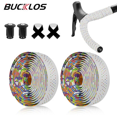 BUCKLOS Silikonska traka za upravljač bicikla Prozračna traka za cestovni bicikl, amortizacija udaraca Šljunak za omot za upravljač bicikla Pojas za spuštanje