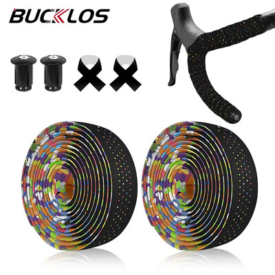 BUCKLOS Silikonska traka za upravljač bicikla Prozračna traka za cestovni bicikl, amortizacija udaraca Šljunak za omot za upravljač bicikla Pojas za spuštanje