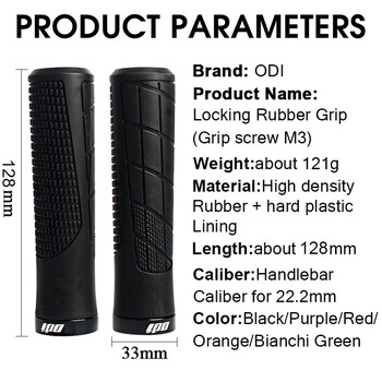 ODI MTB Grips Lock σε λαβές τιμονιού ποδηλάτου Μαλακή λαστιχένια λαβή ποδηλάτου Ενσωματωμένη λαβή ποδηλάτου κάλυμμα μανσέτες ποδηλάτου Αξεσουάρ