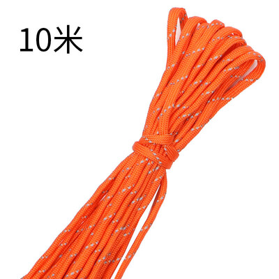 Svežanj od 10 m, 4 mm, 7-jezgreno uže za kišobran s reflektirajućom svilenom narukvicom, tkano uže, uže za povlačenje šatora na otvorenom