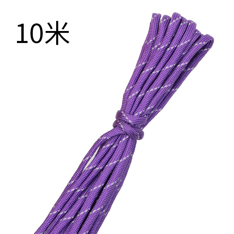 Svežanj od 10 m, 4 mm, 7-jezgreno uže za kišobran s reflektirajućom svilenom narukvicom, tkano uže, uže za povlačenje šatora na otvorenom