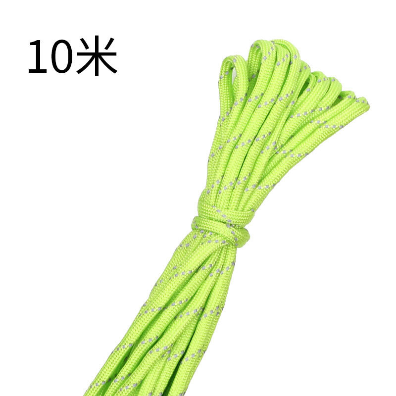 Svežanj od 10 m, 4 mm, 7-jezgreno uže za kišobran s reflektirajućom svilenom narukvicom, tkano uže, uže za povlačenje šatora na otvorenom