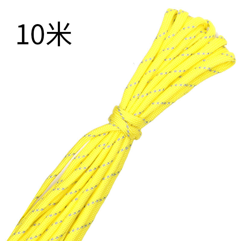 Svežanj od 10 m, 4 mm, 7-jezgreno uže za kišobran s reflektirajućom svilenom narukvicom, tkano uže, uže za povlačenje šatora na otvorenom