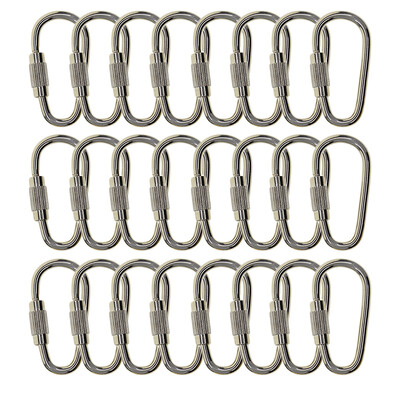 Опаковка от 24 D заключващи пръстена, карабини, ключодържатели, куки, пружинни щипки за заключване, злато