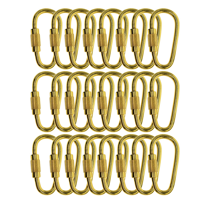 Опаковка от 24 D заключващи пръстена, карабини, ключодържатели, куки, пружинни щипки за заключване, злато